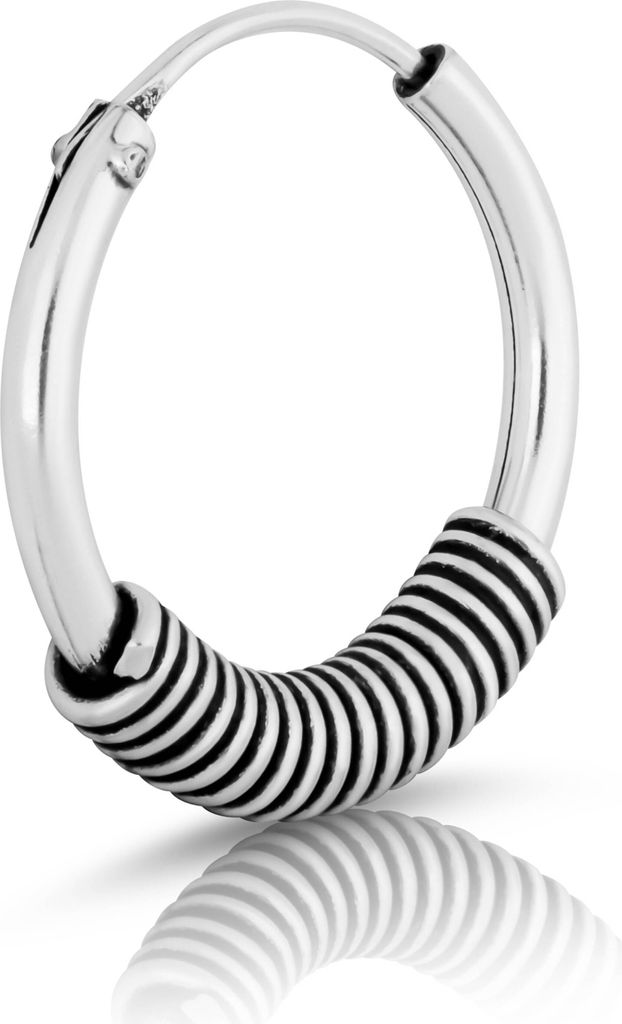 Einzel Ø 15mm Bali Creole 1,8mm Stärke Keltisch 925 Sterling Silber Gothic 4333