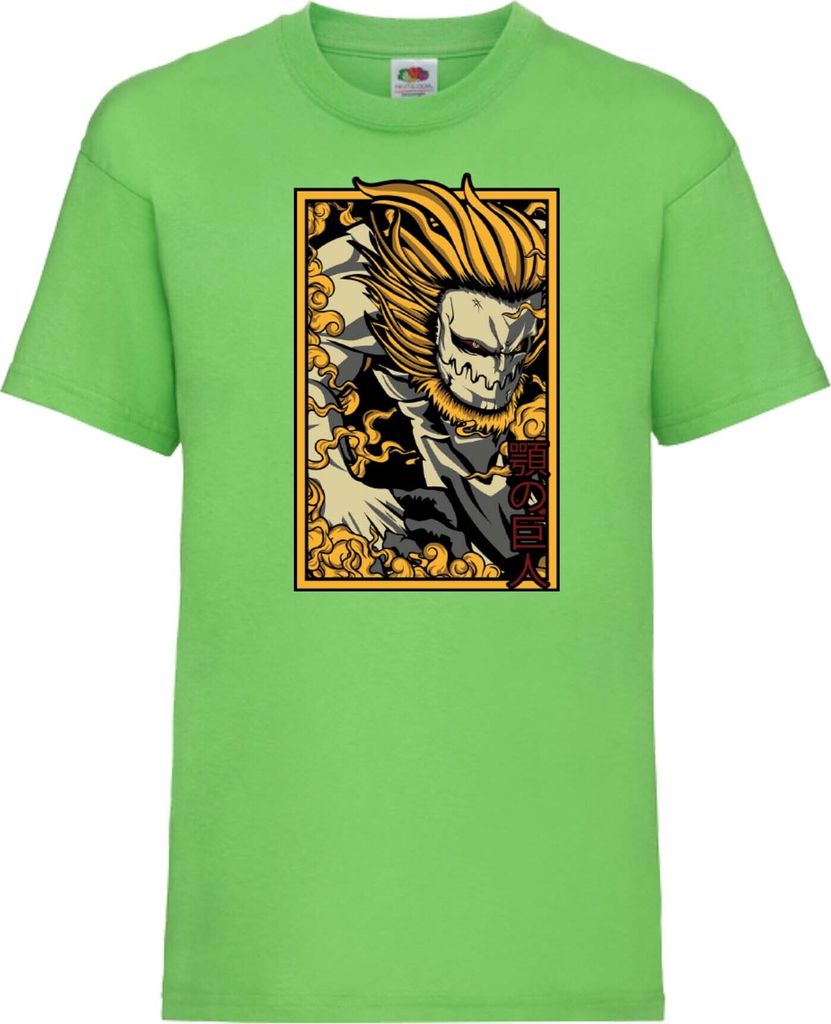 Kinder T-Shirt Attack Anime On Titan Jaw Titan Porco Galliard Galliard, 12-13 Jahr - 152 / Lime