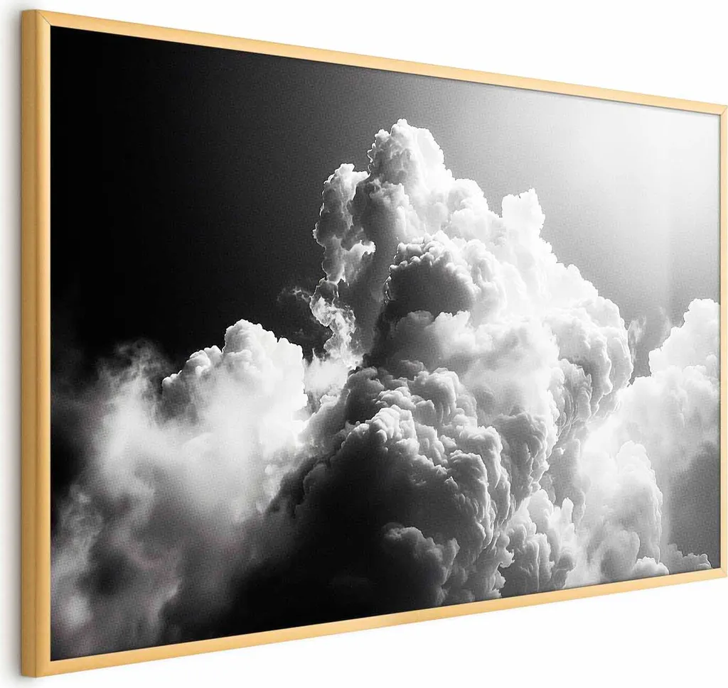 Poster Nuvole di Sogno 90x60 cm con Cornice Dorata Elegante