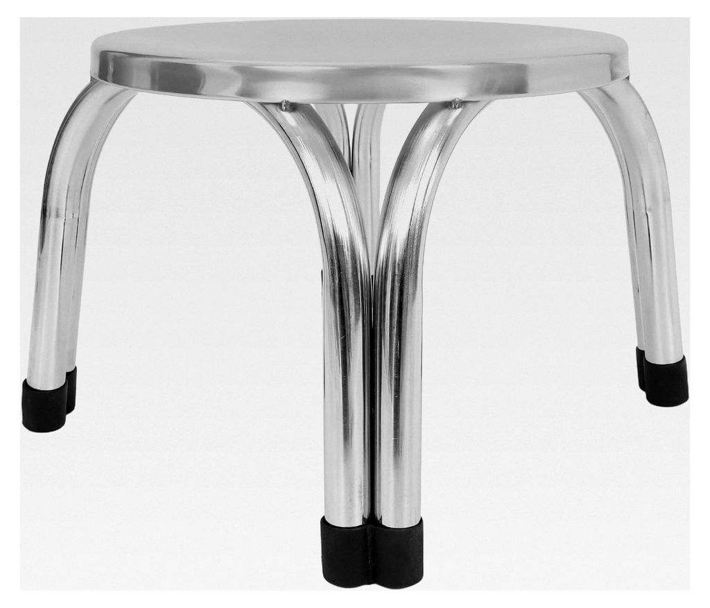 Edelstahl Tritthocker 22 cm rutschfest Kompakter Hocker für Senioren in Küche und Bad Leichter Metallhocker für Innenräume