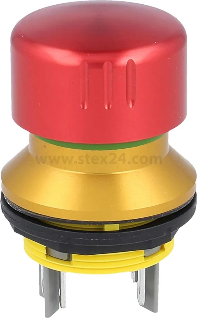 Bouton d'Arrêt d'Urgence 2Ö 1S SHORTRON avec Connectique Fiche Plate 1