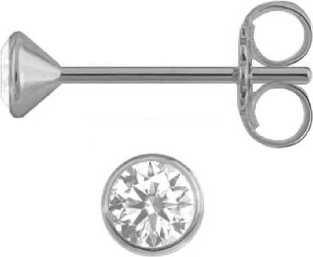 Kelchohrstecker Ohrringe 925 Sterling Silber mit Zirkonia in transparent 2-5mm Größe - 2,5 mm