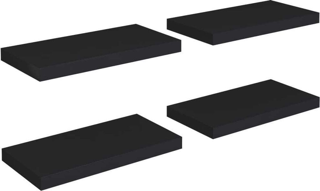Plovoucí nástěnné police 4 ks černé 50 x 23 x 3,8 cm MDF Obrázek produktu 
