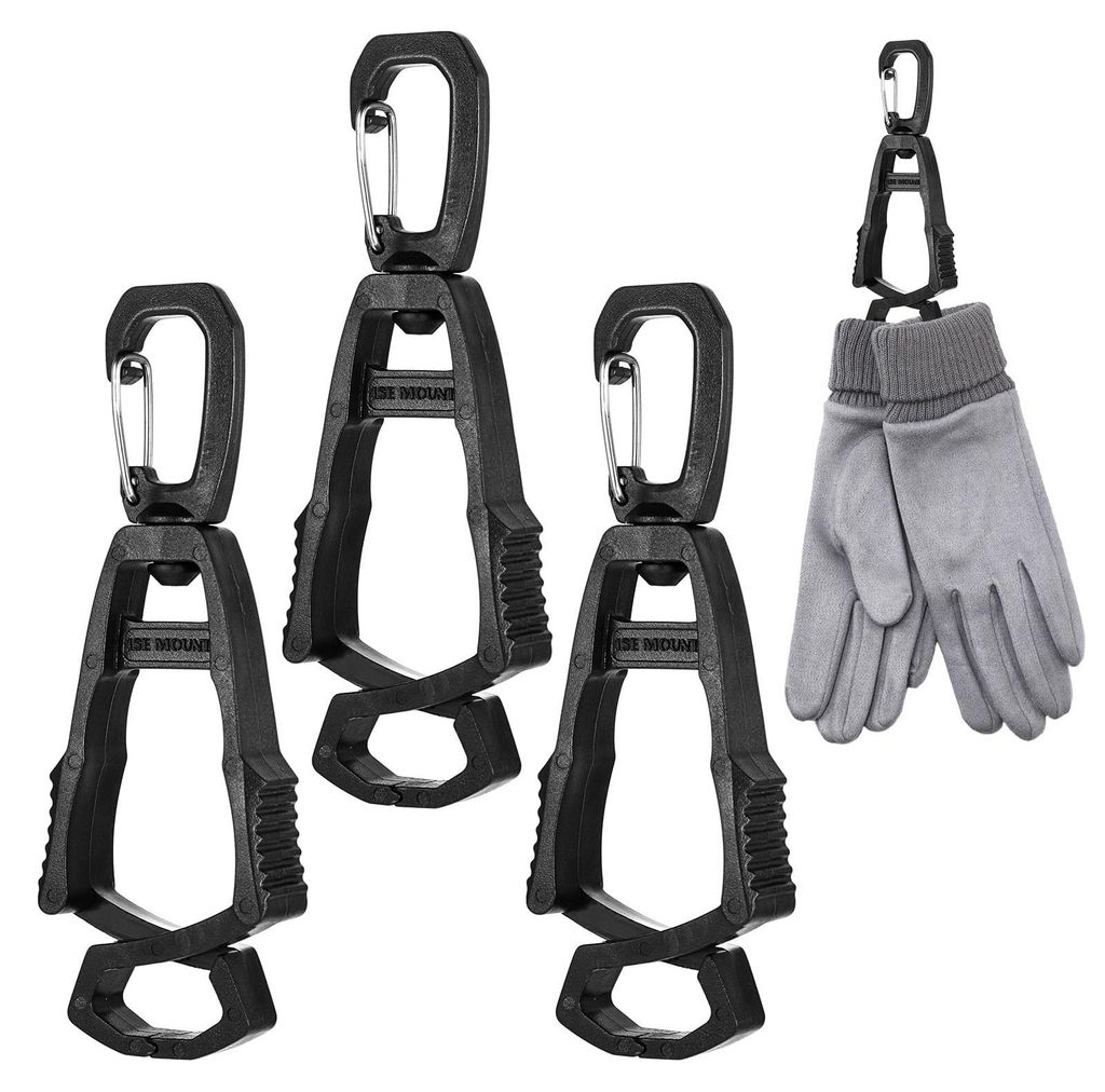 3-teiliger tragbarer Handschuhclip mit Karabiner, 360° drehbar, Handschuhhalter, Gürtelclip für Arbeitshandschuhe für Gärtner und Bauarbeiter.