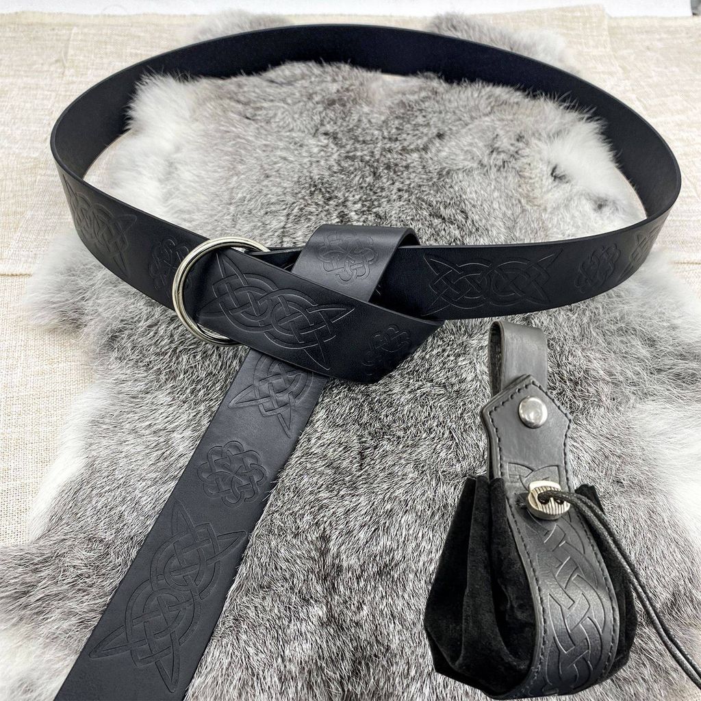 Halloween Nekromanten Anzug,Mittelalter GüRtel,Mittelalterliche Kunstleder Tasche mit Kordelzug,für Cosplay,Zauberer,Hexe Kostüm Zubehör,