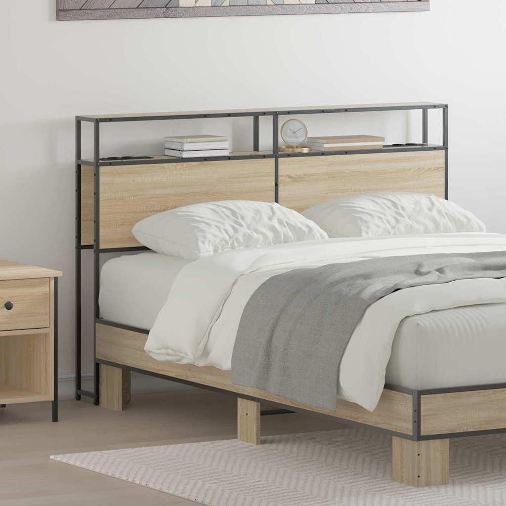 Möbel Stauraum-Kopfteil Sonoma Eiche 120 cm Holzwerkstoff - Kopfteile 859741