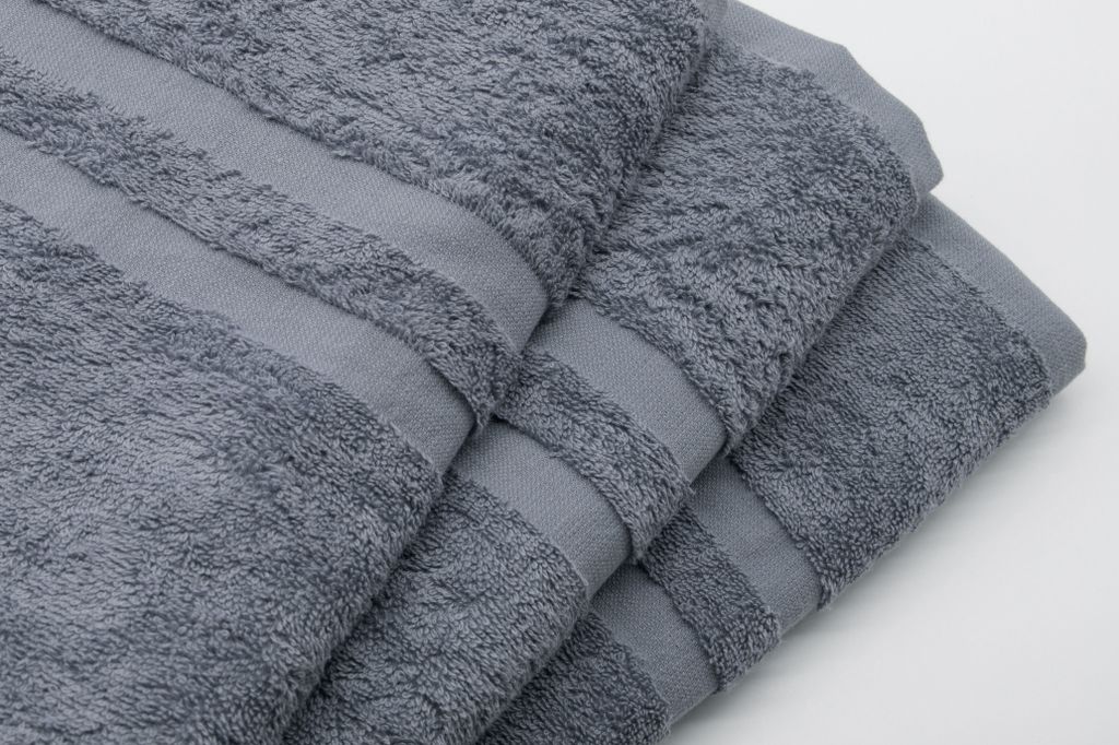 5er Set Duschtücher, 70x140 cm, 100% Baumwolle, grau Produktbild 4