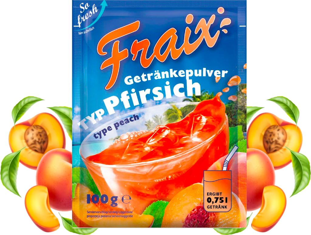 FRAIX Getränkepulver Pfirsich, 25er Pack (25 x 100g) Produktbild 
