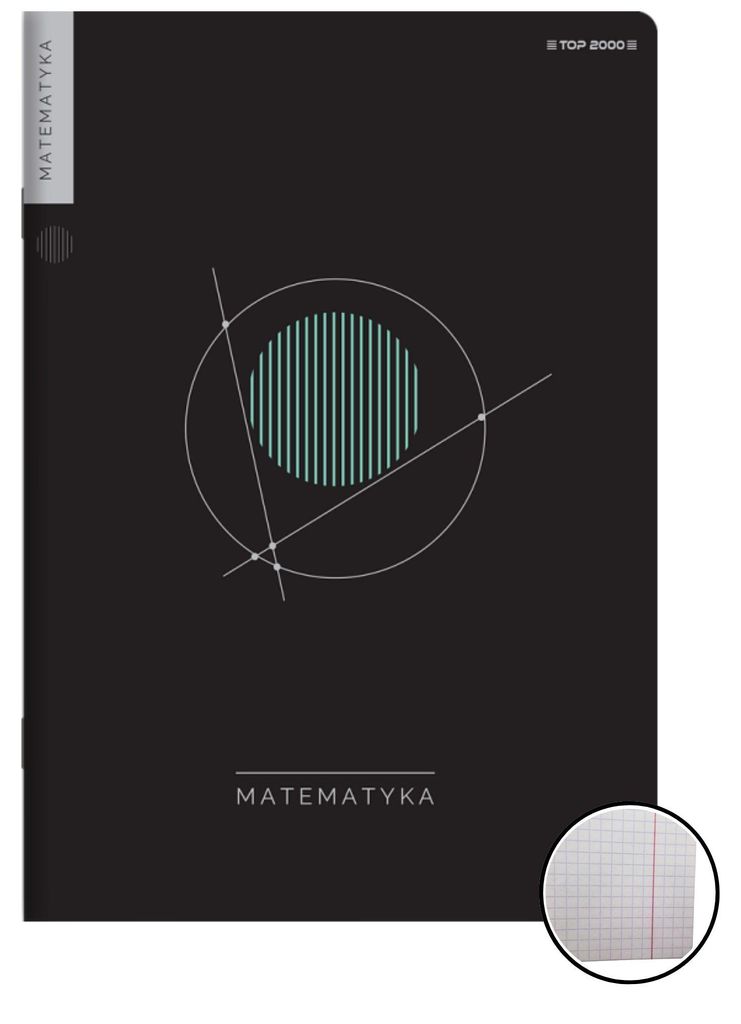 Notizbuch A5 60k kariert Mathematik thematisch mit Streifen schwarze Zahlen Top2000