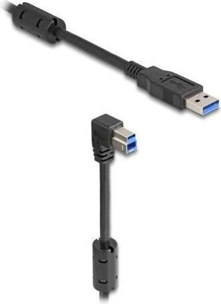 Cavo USB 3.0 Stampante Delock 81115 Angolo 90 Gradi 5 Metri Nero