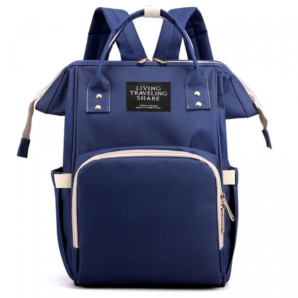 Herzberg HG-03206: Multifunktionale Windel- und Flaschentasche für Mütter - Blau