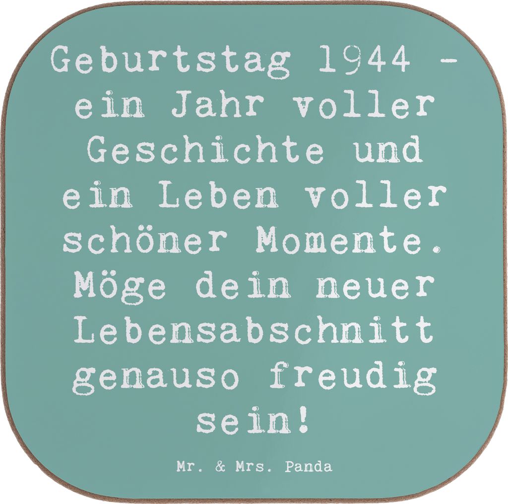 Mr. & Mrs. Panda Untersetzer für Gläser Spruch 1944 Geburtstag - Meeresbrise - Geschenk, Glas, Geburtsjahr, Tassenuntersetzer, Jahrgang, gläseru...