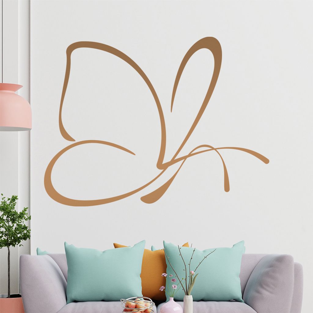 Schmetterling Linien Wandtattoo in 6 Größen - Wandaufkleber Wall Sticker - Dekoration, Küche, Wohnzimmer, Schlafzimmer, Badezimmer