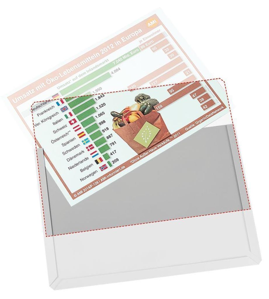 Transparente Abdeckfolie für EICHNER Magnet-Sichttaschen, erhältlich für DIN A4 und A6, 0,40 mm PVC Antireflex-Folie, Format DIN A6, Maße 107 x...