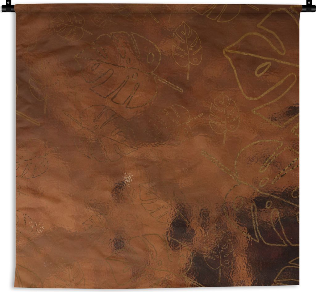 MuchoWow Wandteppich Wandbehang Muster - Bronze - Luxus - Gold 150x150 cm Tapisserie Dekoration Wandtuch - Wohnaccessoires - Modernes