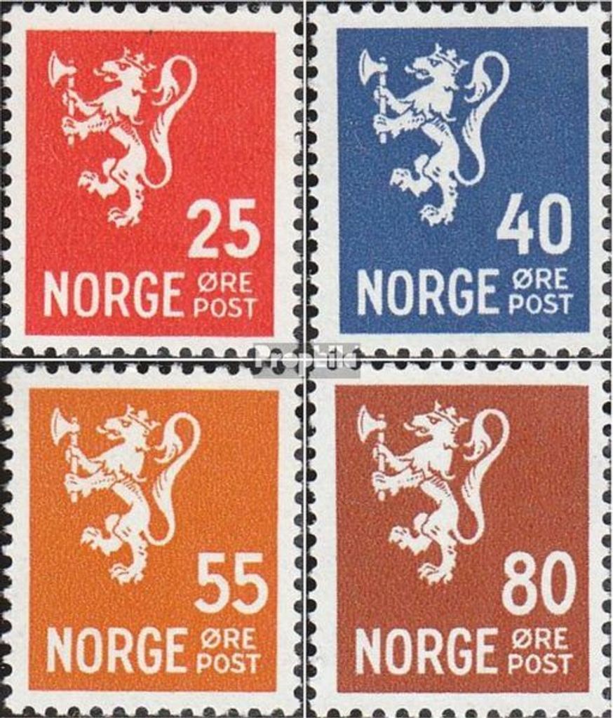 Briefmarken Norwegen 1946 Mi 319-322 (kompl.Ausg.) gestempelt Freimarken: Wappenlöwe