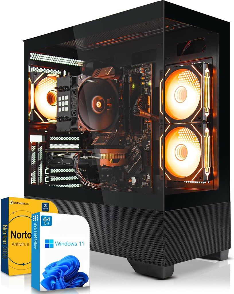 SYSTEMTREFF High-End Gamer PC-System - Ryzen 7 7700X - Nvidia GeForce RTX 5070 12GB - 32GB DDR5 - 1TB NVMe - Windows 11 Pro - Desktop