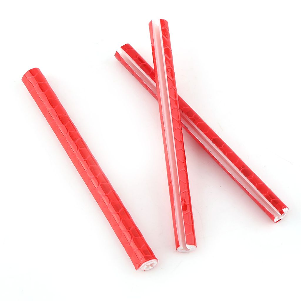 Keenso Fahrrad Speichenreflektoren, 24 Stck 74mm Fahrrad Speichen Reflektierende Streifen Reflektor Clips Warnstreifen (Rot)