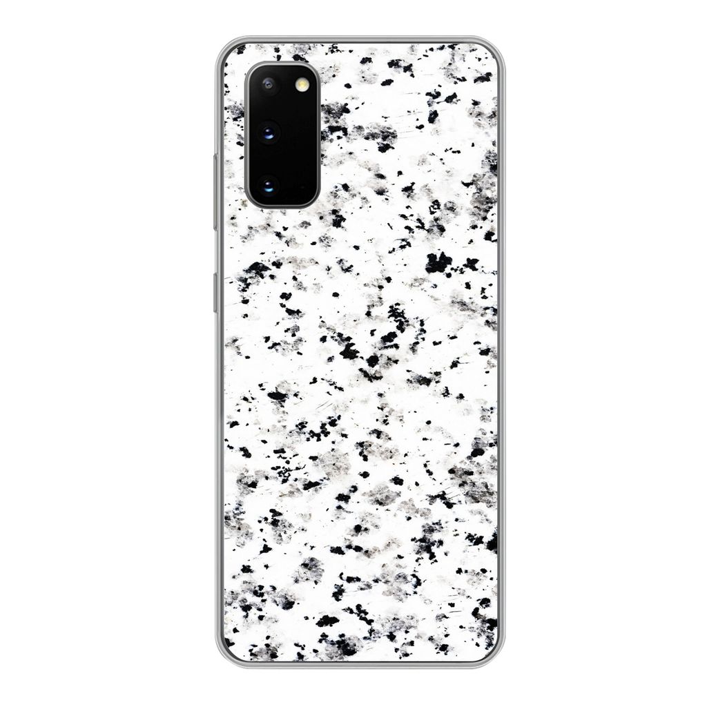 MuchoWow Handyhülle Schutzhülle Hülle für Samsung Galaxy S20 Marmor - Punkte - Weiß Silikon Softcase Handy Hülle - Bild