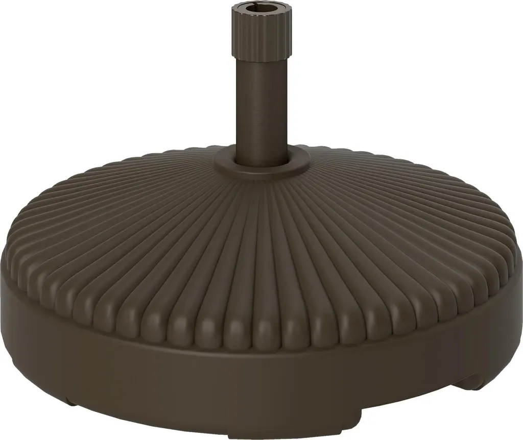 Fixation parasol jardin et balcon marron base ronde 23L poids 28 kg