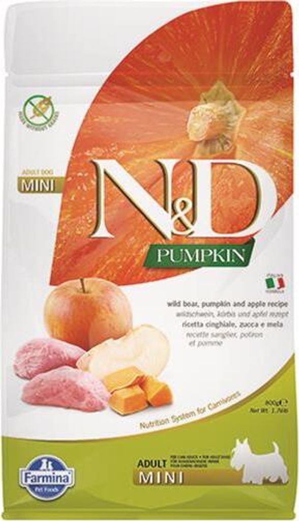 Farmina N&D 800g Adult Mini Wildschwein, Kürbis & Apfel Produktbild 