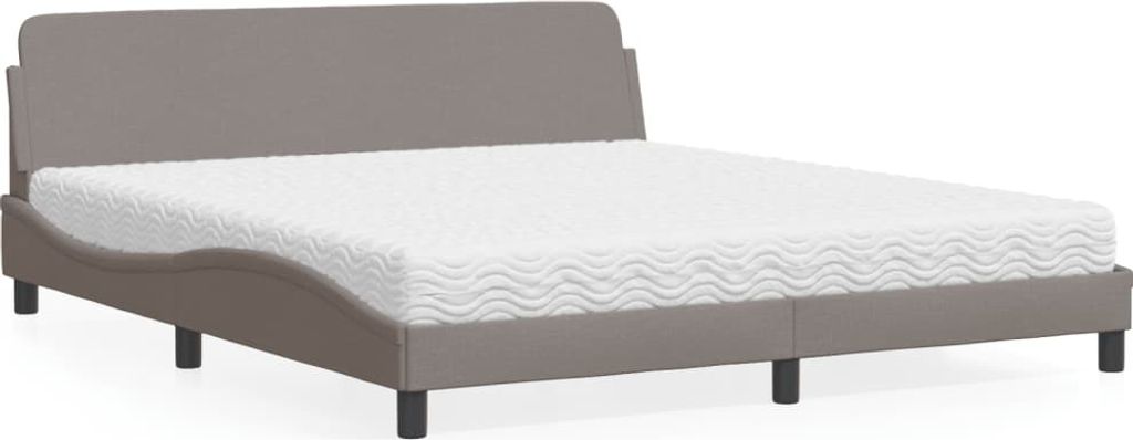 Bett mit Matratze "Dover" Taupe 180x200 cm Stoff