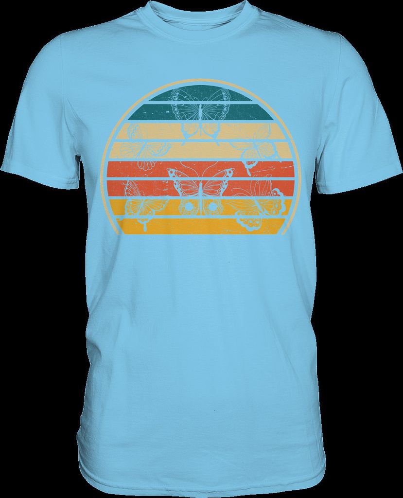 Retro Schmetterling T-Shirt – Sky Blue / XXL Produktbild 