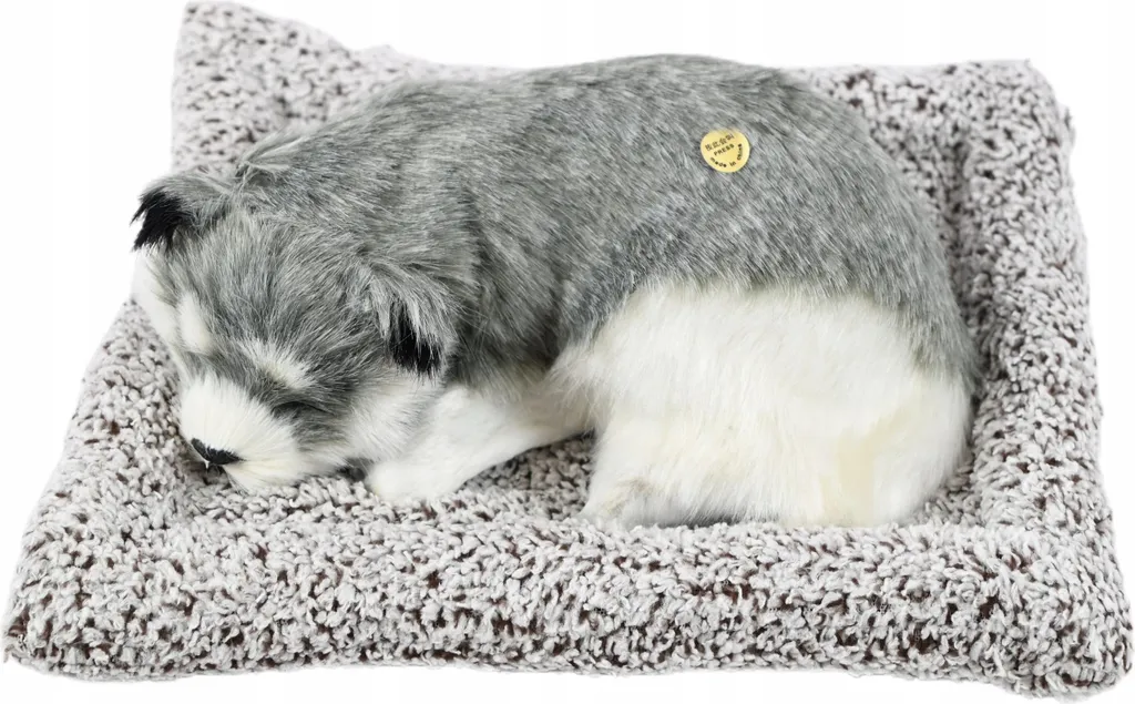 Figurine chien sur oreiller 25cm en résine avec finitions artisanales