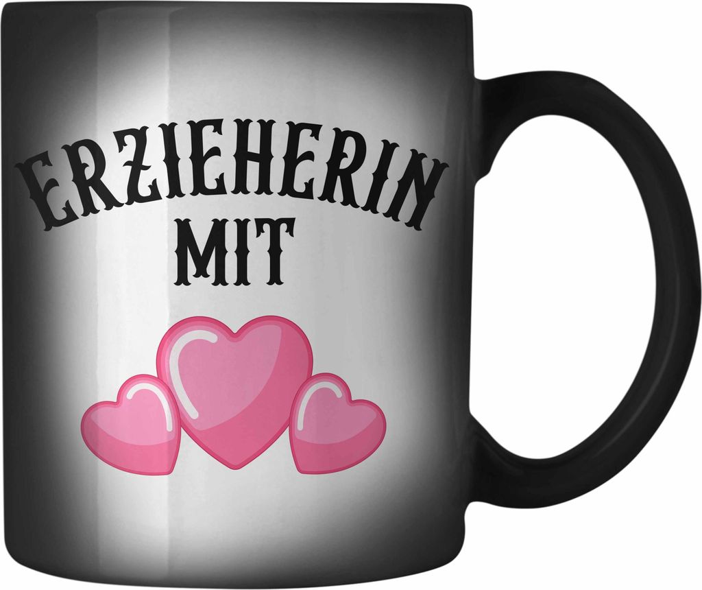 Trendation - Erzieherin Farbwechsel Zauber-Tasse Geschenk Abschiedsgeschenk zum Abschied Lustig Geschenke Karabiner Farbwechsel Zauber-Tasse Edelst...
