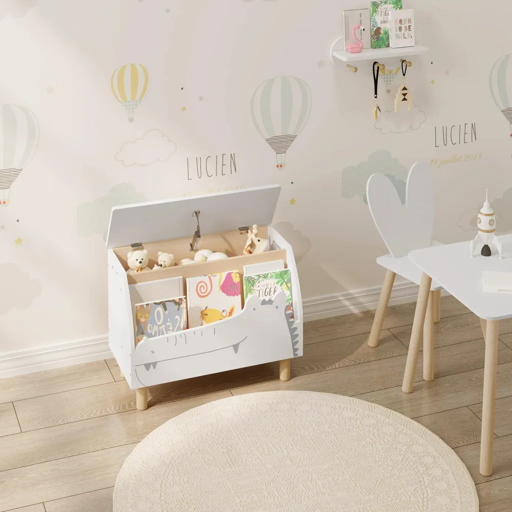 Rangement Jouets et Livres Enfant Ivoire - Solution Gain de Place Bois - 5