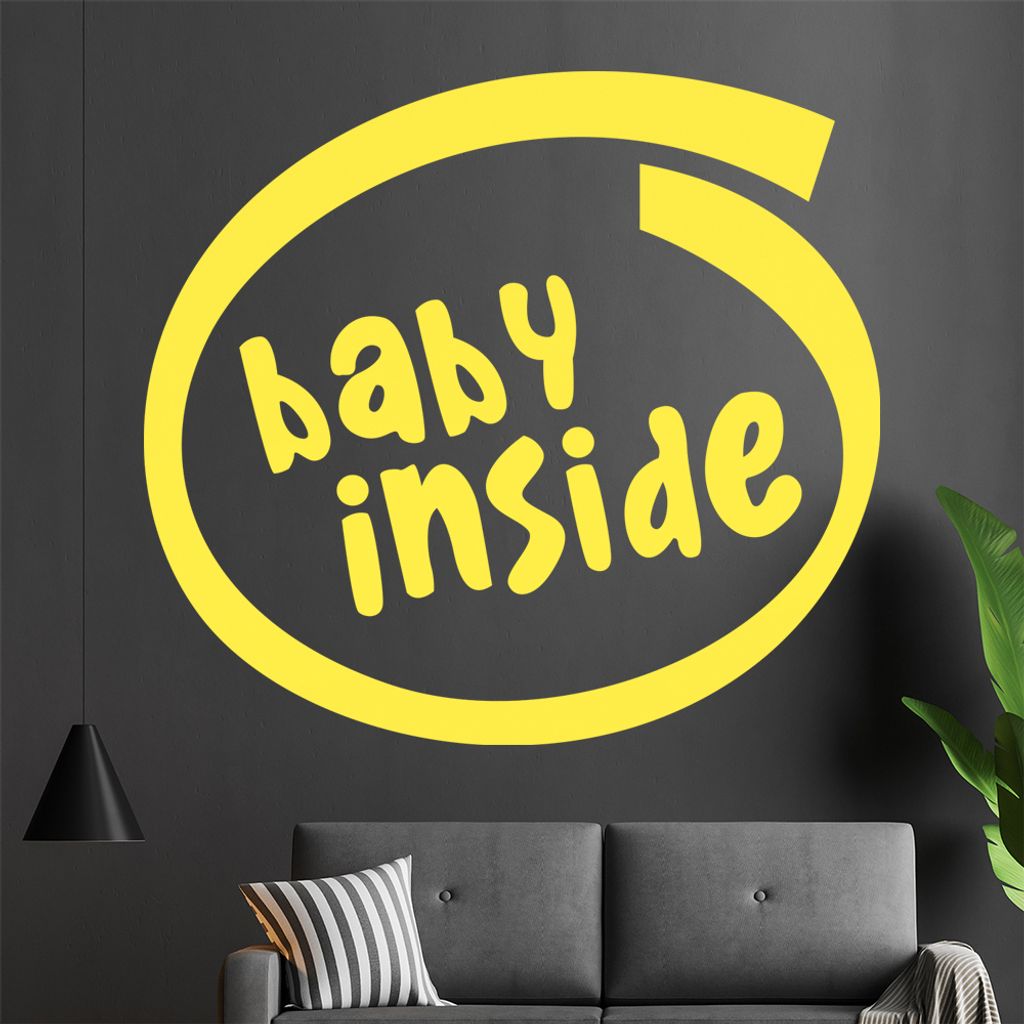 baby inside Wandtattoo in 6 Größen - Wandaufkleber Wall Sticker - Dekoration, Küche, Wohnzimmer, Schlafzimmer, Badezimmer