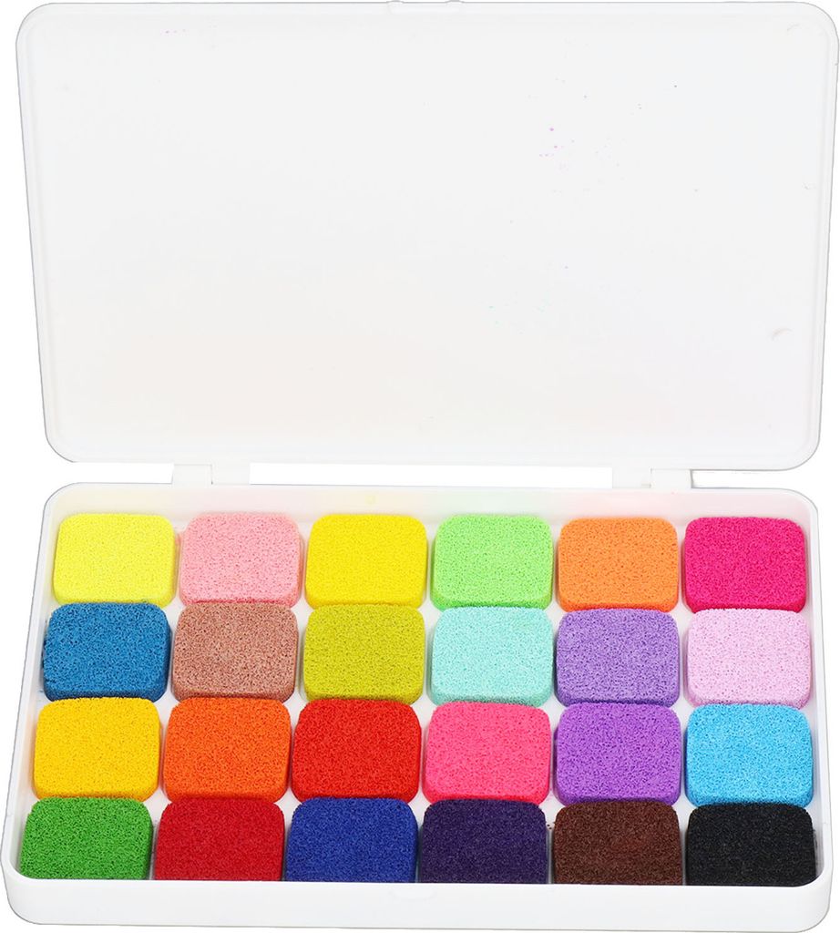 Finger-Stempelkissen, 24 lebendige Farben, waschbar, zum Spielen mit der Fantasie, weit verbreitete Stempelkissen zum Basteln von Malerei, Dekorati...
