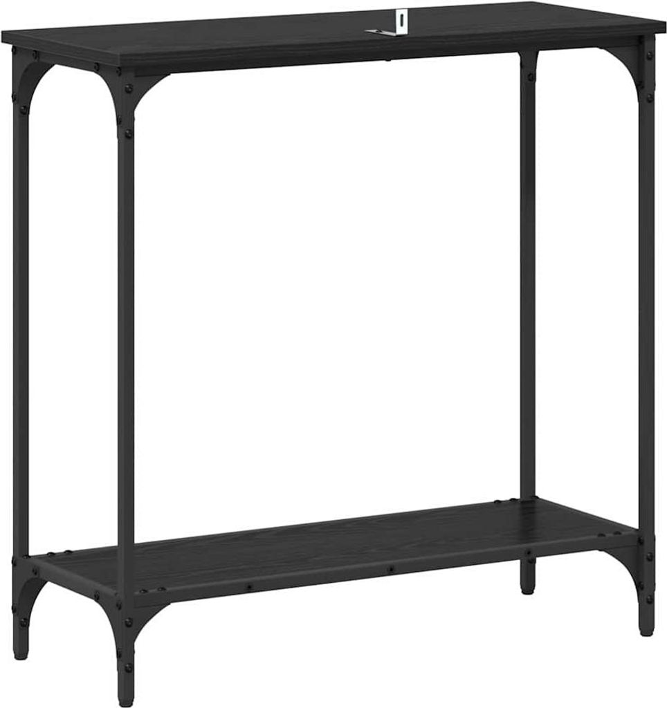vidaXL Konsolentisch mit Regal Schwarz Eichen-Optik 75 x 30.5 x 75 cm