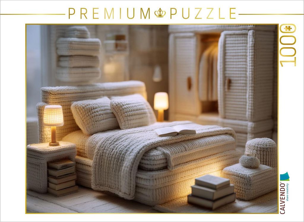 CALVENDO Puzzle Schlafzimmer aus Wolle | 1000 Teile Lege-Größe 64x48cm Foto-Puzzle für glückliche Stunden