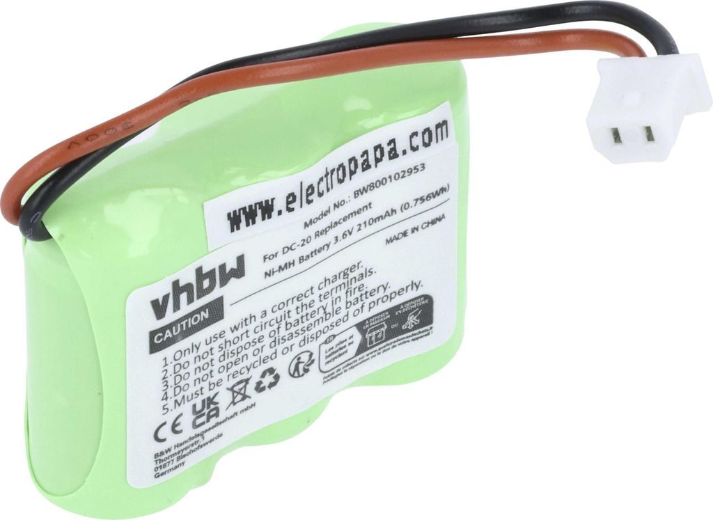 vhbw Akku kompatibel mit Dogtra 202NCP Gold - 2, 210NCP, 202NCP Receiver, 280NCP Receiver, 22000NCP Hundehalsband Hunde-Trainer (210 mAh, 3,6 V, NiMH)