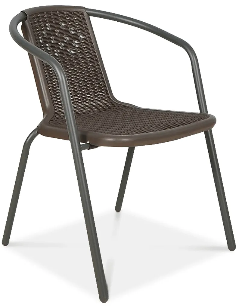 Mobilier de jardin compact 2+1 brun - Ensemble table et chaises de balcon - 3