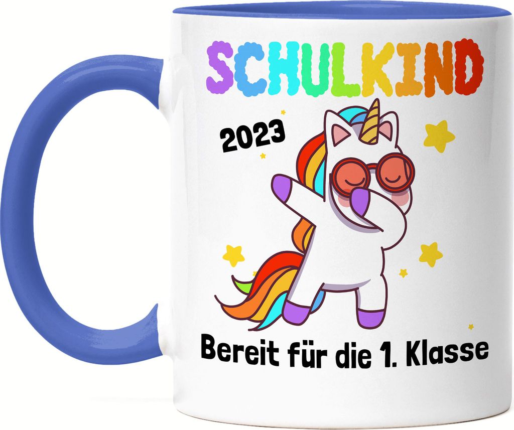 Schulkind 2023 Bereit Für 1. Klasse Tasse Blau Einhorn Unicorn Geschenkidee Grundschule Einschulung