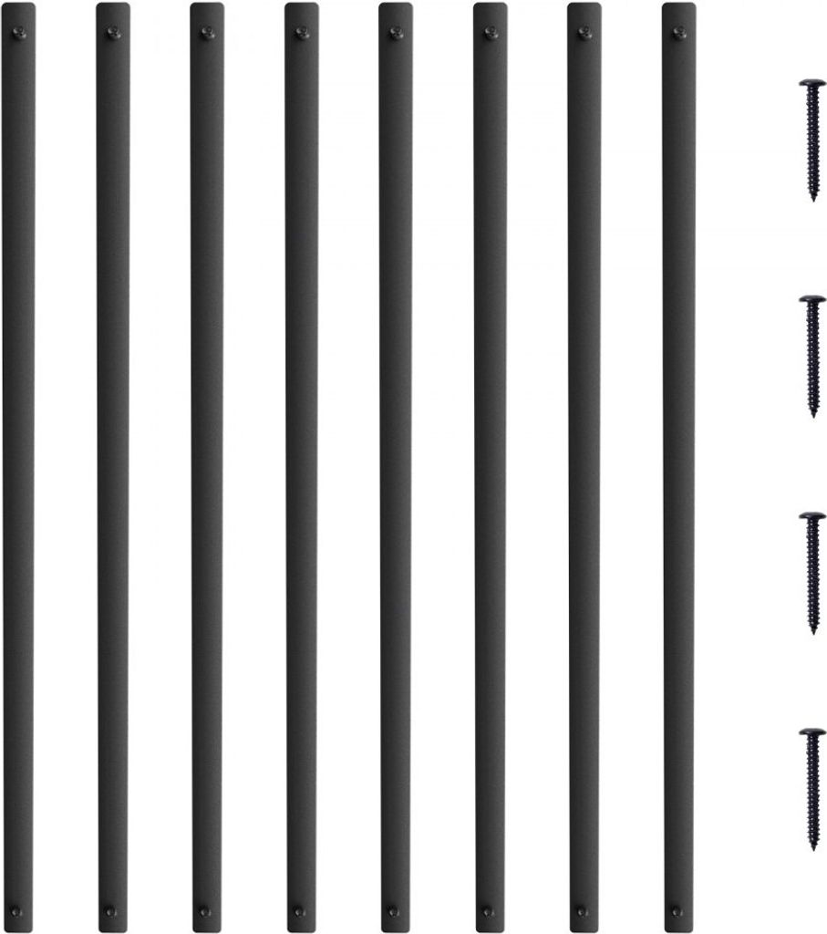 Metallbaluster für Treppen - 25 x 5,5 x 820 mm - flache dekorative Geländerstäbe aus Aluminiumlegierung - 51er-Pack Deckbaluster mit Schrauben -...