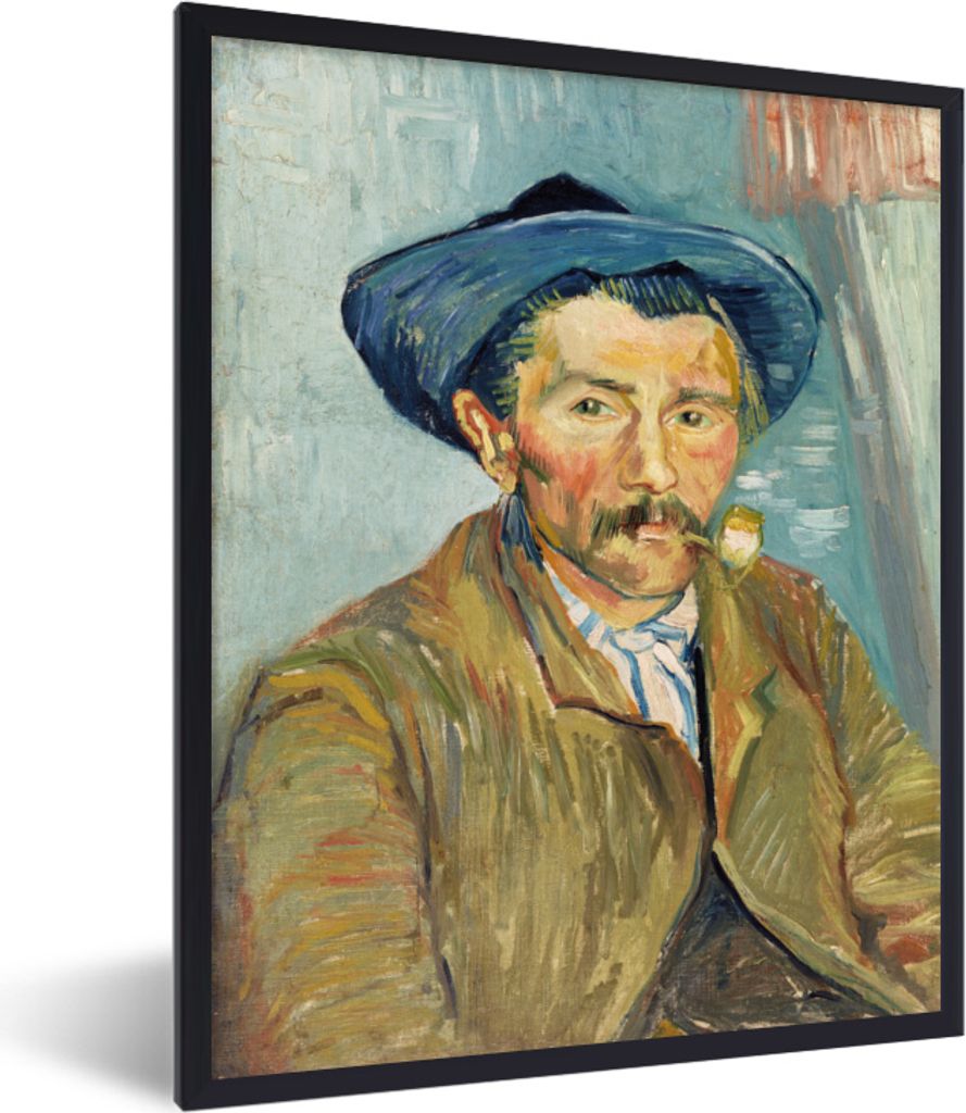 MuchoWow MuchoWow Gerahmtes Poster Der Raucher - Vincent van Gogh 30x40 cm - Poster mit zchwarzem Bilderrahmen - Wanddeko - Kunstdrucke