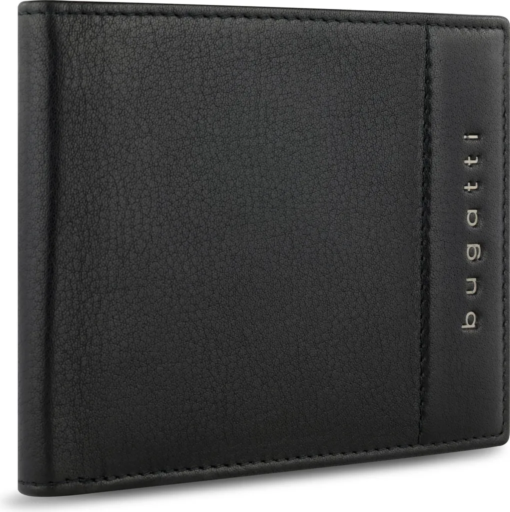 bugatti Nome Wallet Noir - Portefeuille avec Protection RFID et Cuir