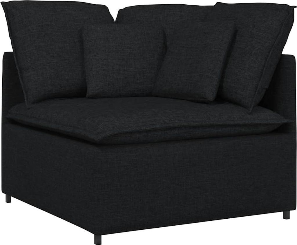 Modulares Sofa Eckmodul mit Kissen Schwarz 100 cm