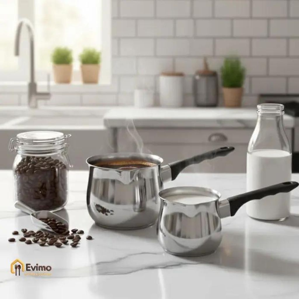 Bavary - Kaffeekannen-Set - 2-teilig - Edelstahl - 355 ml & 710 ml - Silber & Sc