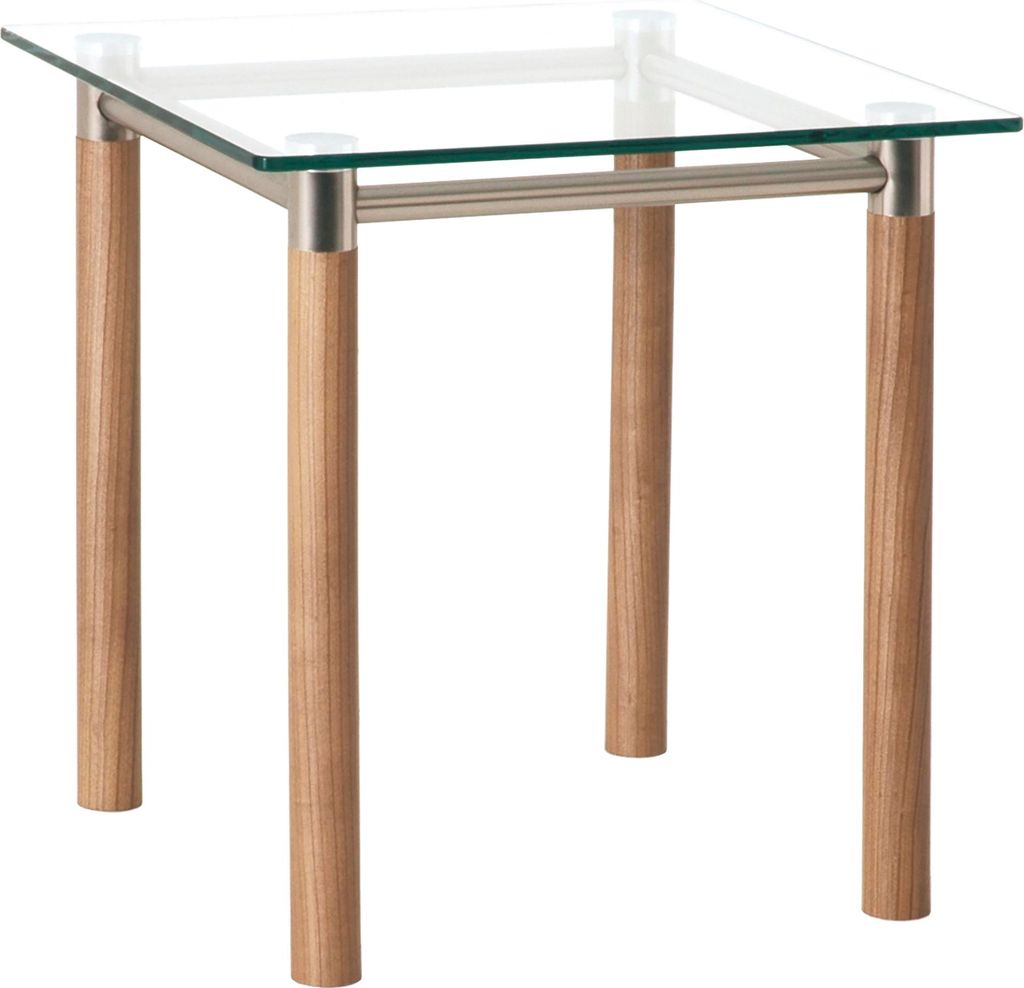 HAKU Beistelltisch noce, satiniert - Metall, Sicherheitsglas, B/H/T: 42x43x42 cm