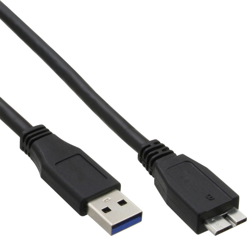InLine® 35405 Câble USB 3.0, A à Micro B, noir, 0,5m Image du produit 