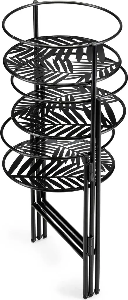 Porte-pot de fleurs en métal à 3 places - Support pliant gain de place - 8