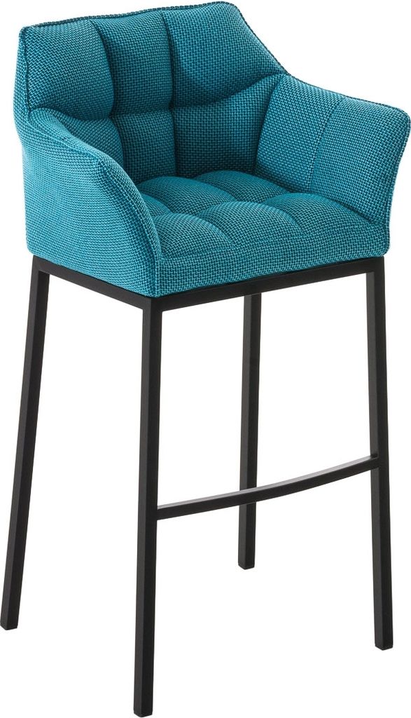 Barhocker HLO-CP1 B Stoff mit 4-Fuß Gestell türkis