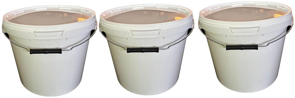 SILPLAST Eimer mit Deckel 17L x 3 Kunststoffeimer 17 Liter lebensmittelecht stapelbar Plastikeimer leer Weiß