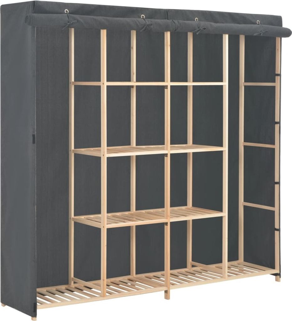 Kleiderschrank Grau 173 x 40 x 170 cm Stoff