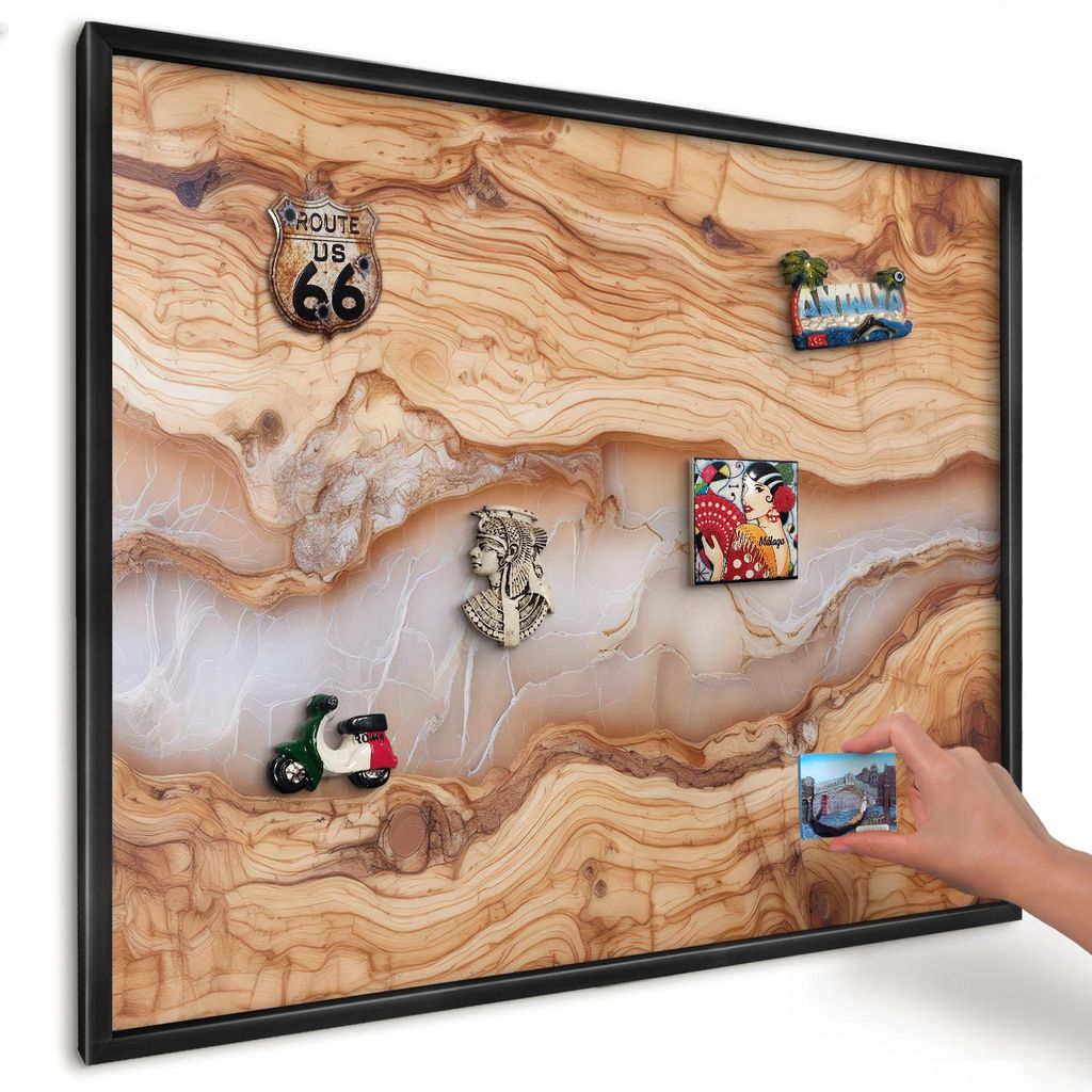 Magnettafel 80x60 cm mit schwarzem Rahmen - Magnetische Produktbild 