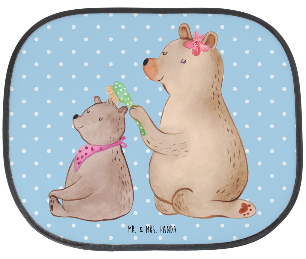 Mr. & Mrs. Panda Auto Sonnenblende Bär Kind - Blau Pastell - Geschenk, Sonnenschutz, Bären, Muttertag, Scheibenschutz, für, saugnapf, Mutti, Mam...